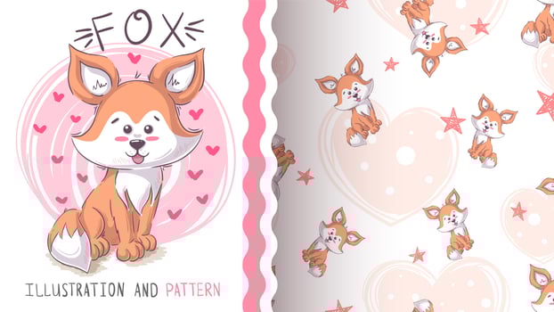 Cute teddy fox vector