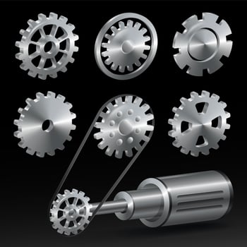 Realistic industrial gear set vector