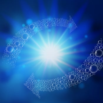 Bubble arrows swirl underwater vector