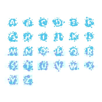 Bubble alphabet collection set graphic design template vector