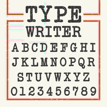 Type Writer Alphabet font template vector