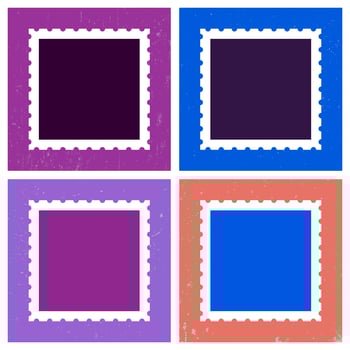 Colored postage stamp template vector