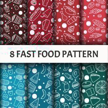 Fast food pattern set. vector