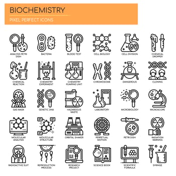 Biochemistry Elements , Thin Line and Pixel Perfect Icons vector