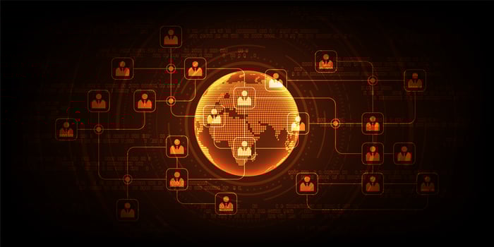 Digital globe network communication display  vector