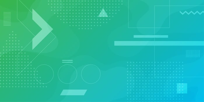 Blue green gradient background with dots and shapes  vector