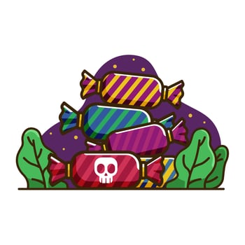 halloween candy set vector