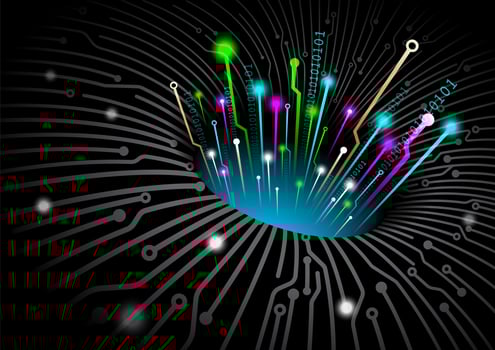 Black hole fiber optic tech concept  vector
