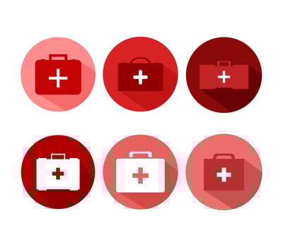 Medical suitcases icons  vector