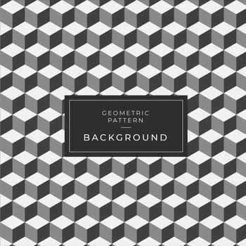 Modern 3d geometric black and white block pattern vector