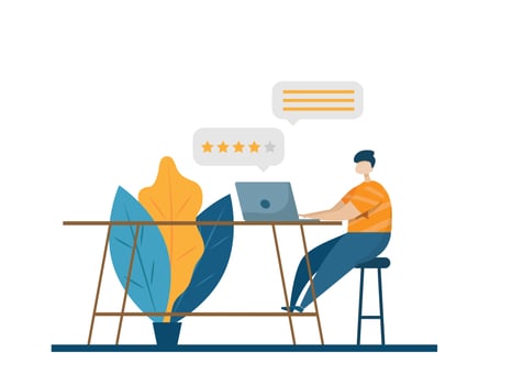 online customer service giving feedback vector