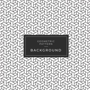 Abstract geometric monochrome interlocking shapes pattern vector