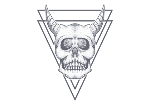 devil skull triangle vector