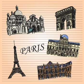 Paris notebook sketch art vector