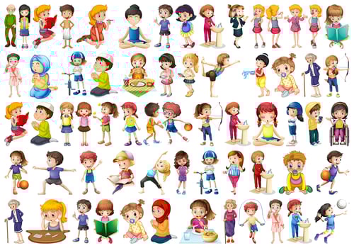 Set of people character vector