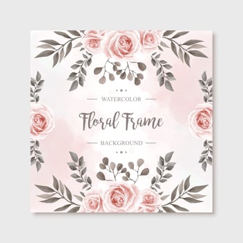 Vintage Watercolor Floral Rose Flowers Frame Background vector