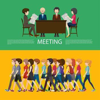 Business concept infographic with people vector