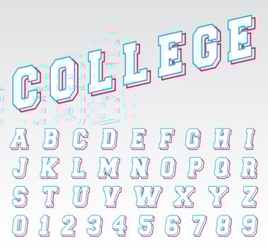 Alphabet line font template vector