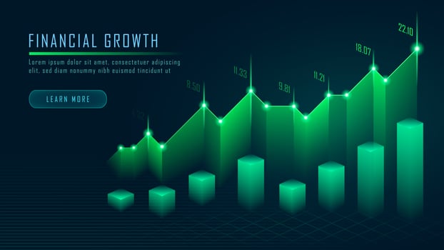 Stock market or forex trading graph in graphic concept vector