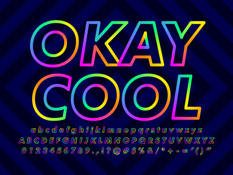 Minimalist Colorful Text Effect vector