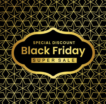 Black Friday gold flyer vector