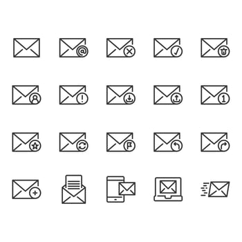 Email icon set vector