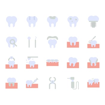 Dental icon set vector