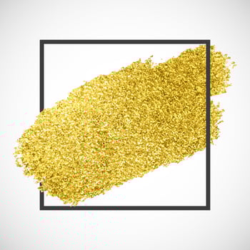 Gold sparkle streak on a black frame vector
