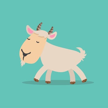 Flat cartoon goat  vector