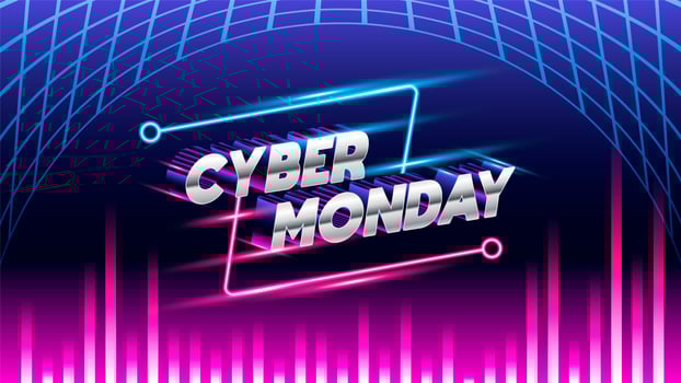 Cyber monday glow background vector