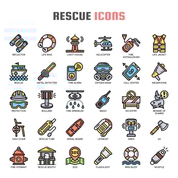 Rescue Thin LineIcons vector