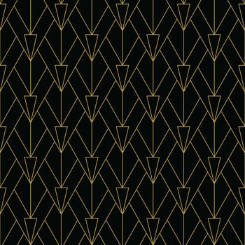 black and gold simple art deco pattern vector