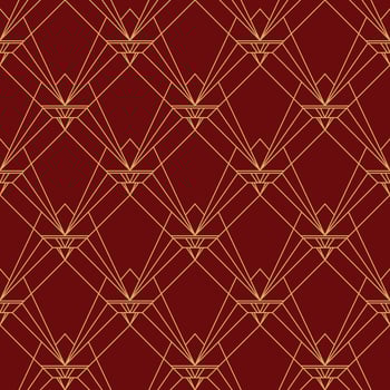 Simple elegant art deco seamless pattern red maroon pattern vector