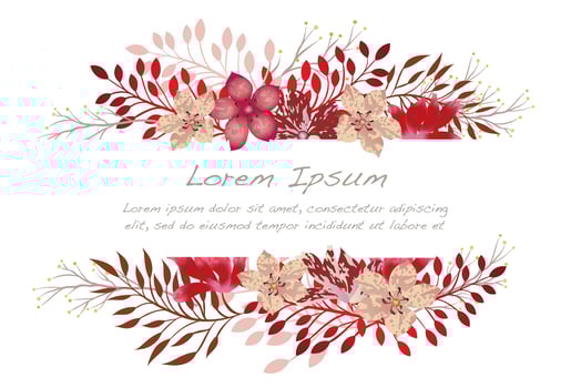 Watercolor flower background illustration with text space. vector