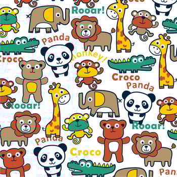 cartoon animals pattern  vector