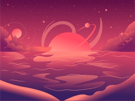 Magic place with stars and bright night sky  vector