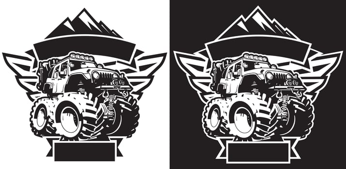 4x4 Off Road Sign T-shirt Template vector