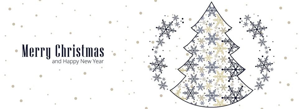 Beautiful Christmas snowflake card celebration banner background vector
