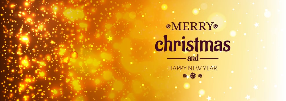 Beautiful merry christmas shiny glitters banner background vector