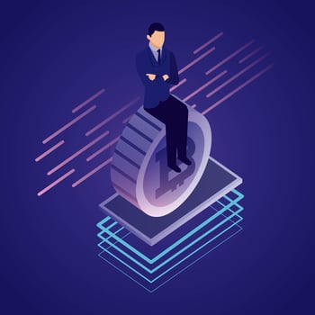 Data network bitcoin businessman vector