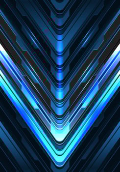 Abstract blue light grey arrow direction on dark design  vector