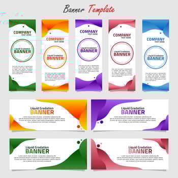 Liquid Background Banner Template Set vector