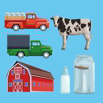 Cartoon farm set vector