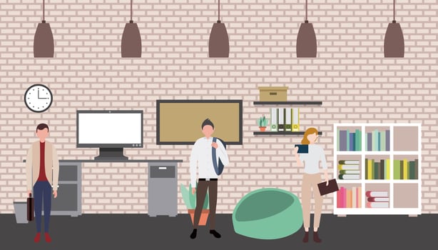 business people workspace vector