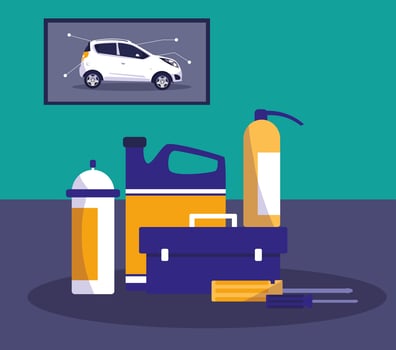 maintenance workshop equipment icons vector
