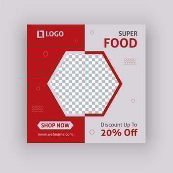 Super food social media post template design vector