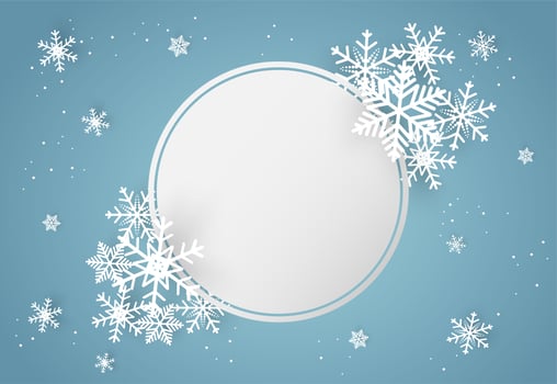 Christmas and happy new year blue vector background with snowflake