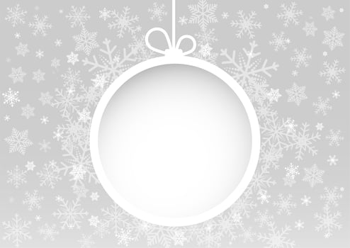 Christmas and happy new year white background with white snowball vector