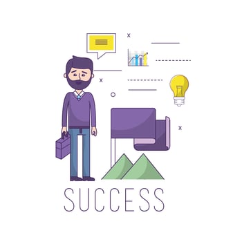 businessman with brieafcase in the hands vector