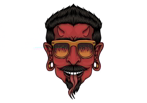 Devil Head Design vector